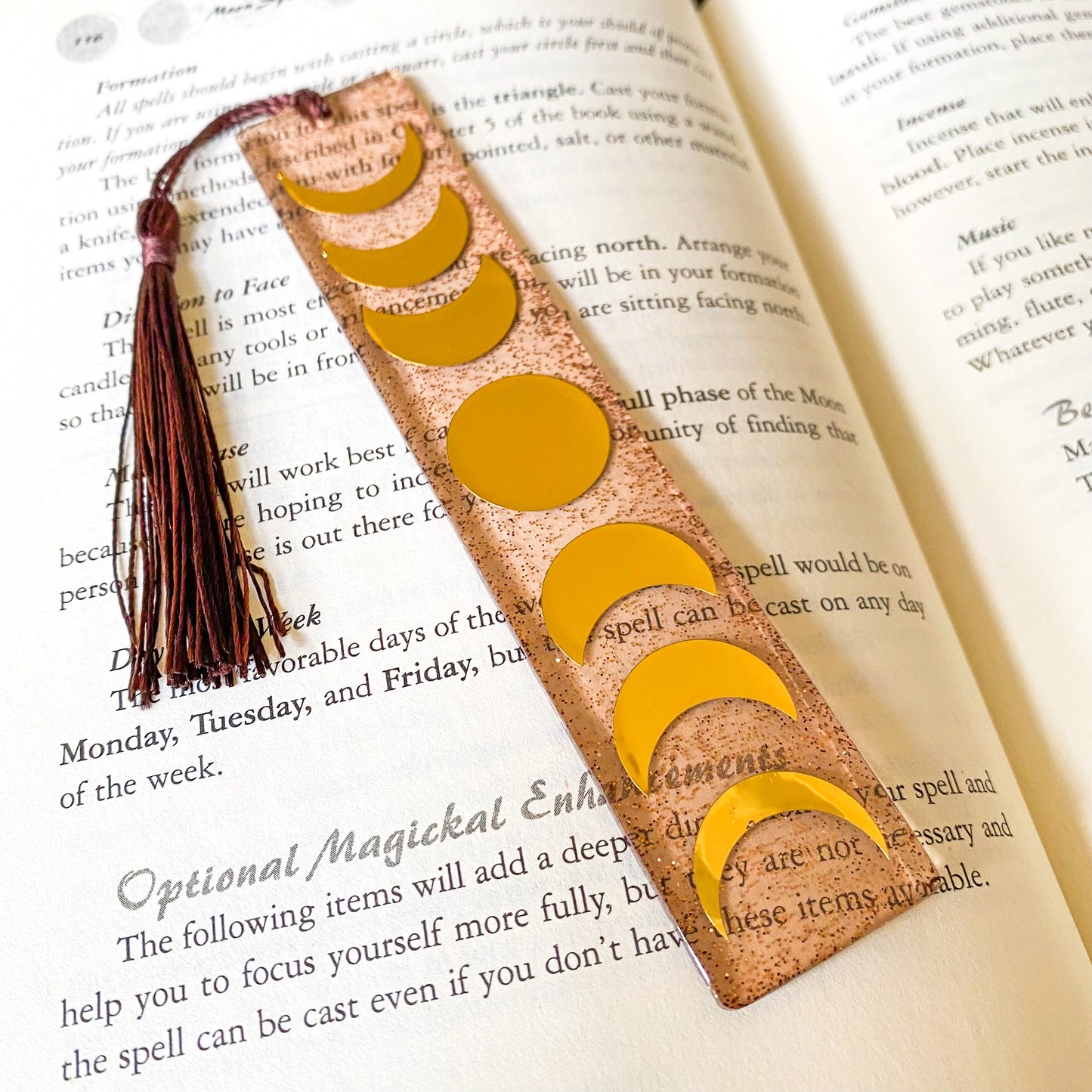 Mocha Gold Moon Phase Bookmark