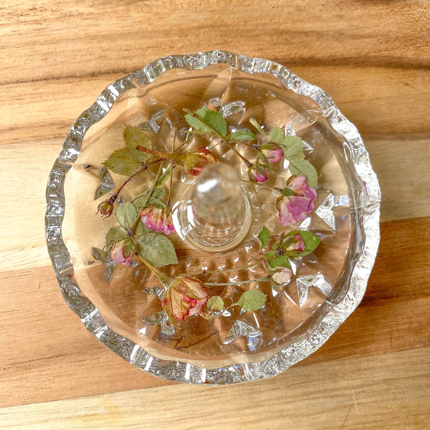 Pink Rosebud Ring Holder