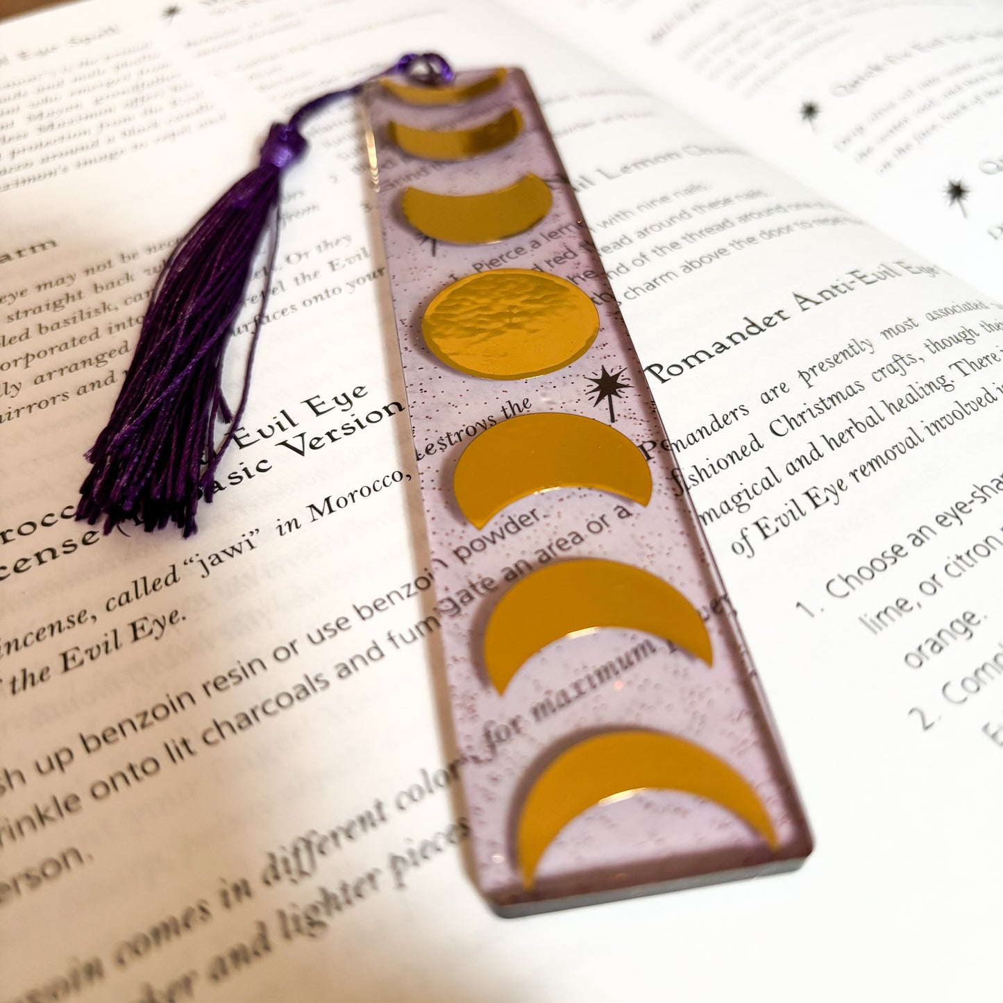 Purple & Gold Moon Phase Bookmark