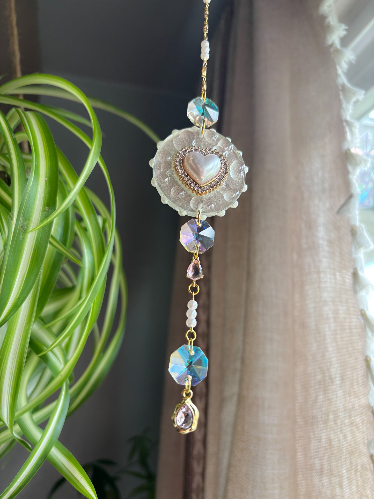 Pearl Heart Sun Catcher