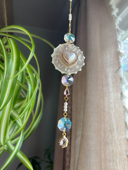 Pearl Heart Sun Catcher