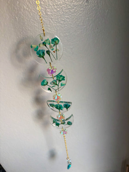 Blue Rosebud Sun Catcher