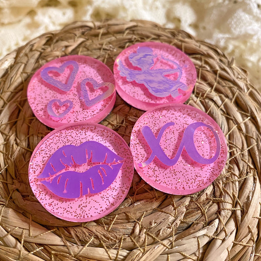 Pink Holographic Valentine’s Day Magnets
